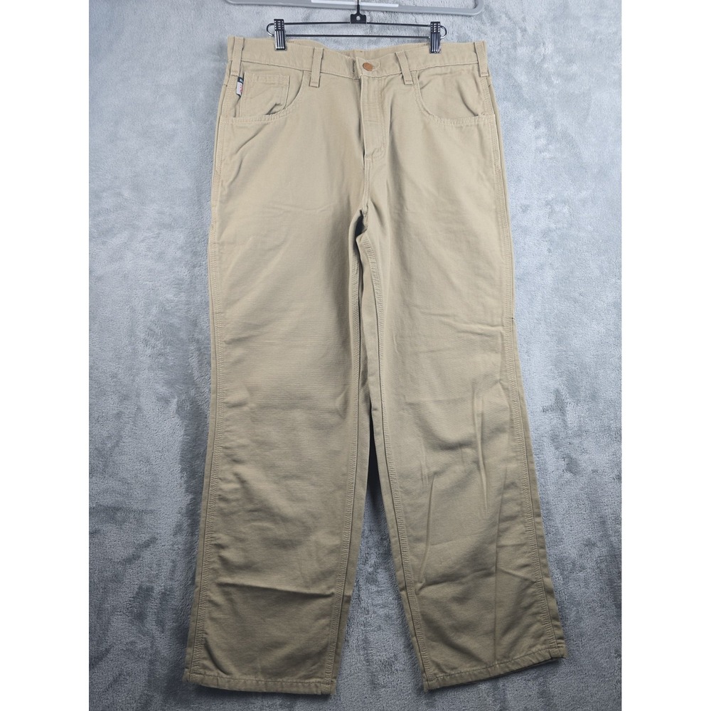Carhartt FR Pants Men 34x30 Brown Carpenter Flame Fire Resistant Work Wear CAT2
